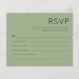 Budget Simple QR Code Sage Green Wedding RSVP
