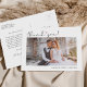 Budget Simple Script Wedding Foto Vielen Dank Postkarte (Von Creator hochgeladen)