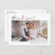 Budget Simple Script Wedding Foto Vielen Dank Postkarte (Vorne/Hinten)