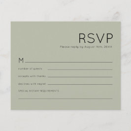 Budget Simple Soft Sage Green Wedding RSVP