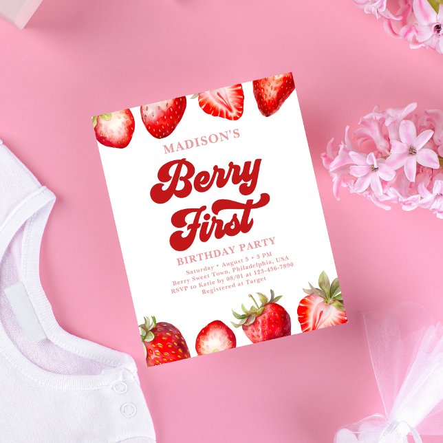 Budget Simple Strawberry Berry First Birthday (Von Creator hochgeladen)
