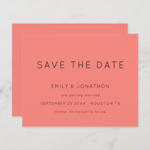 Budget Simple Typografy Coral Rose Save the Date