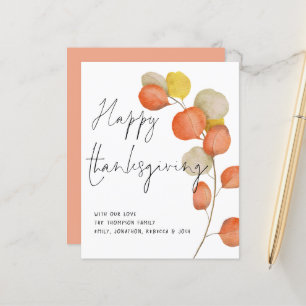 Budget Skript Autumn Leaf Happy Thanksgiving Card