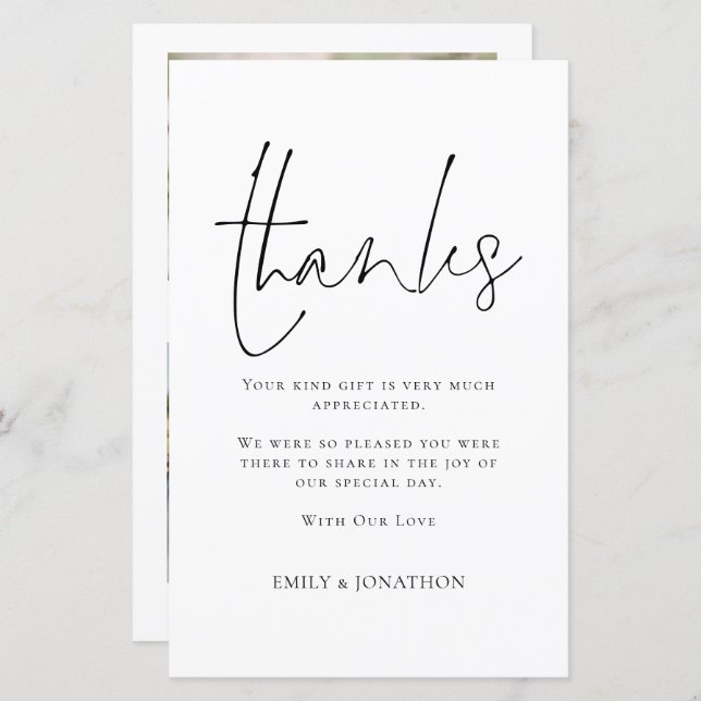 BUDGET Skript Hochzeit 3 Foto Collage Quote Danke (Vorne/Hinten)