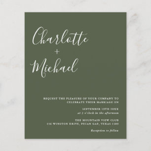 Budget Skript Olive Green Foto Hochzeit Einladung