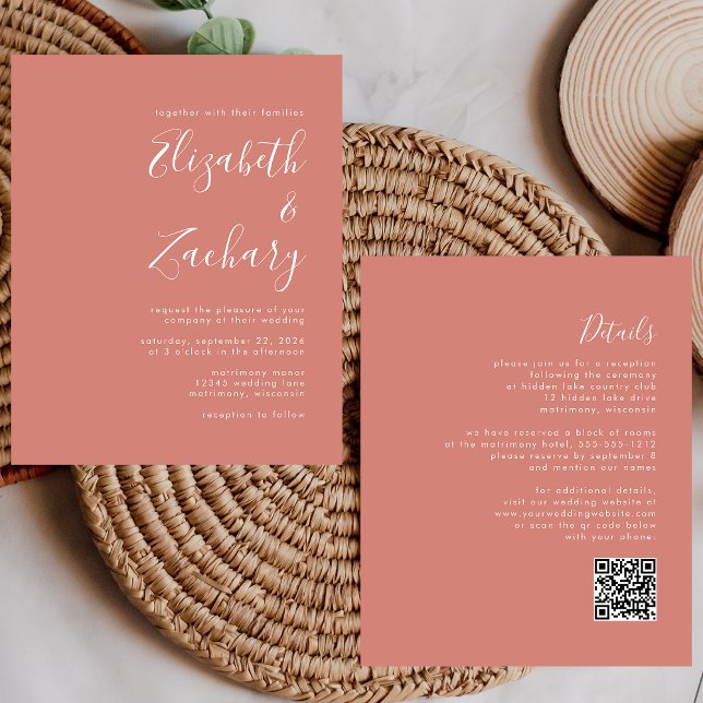 Budget Skript Terracotta QR Code Hochzeit Einladun (Von Creator hochgeladen)
