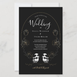 Budget Skull Floral Black Gothic Hochzeit