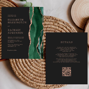 Budget Smaragd-Achat Roségold QR-Code Hochzeit