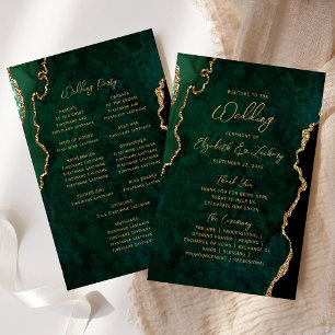 Budget Smaragdgrün Gold Achat Hochzeitsprogramm