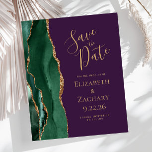 Budget Smaragdgrüner Achat Lila Save the Date