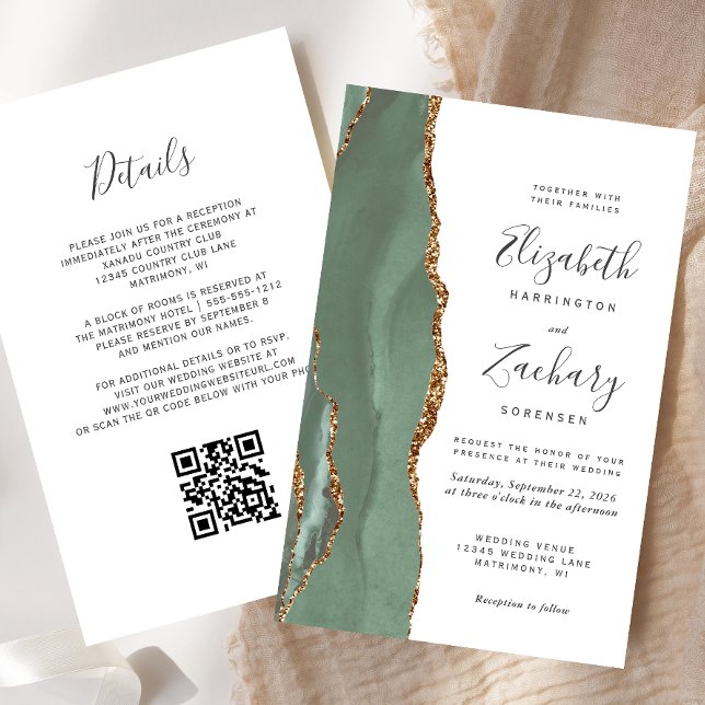Budget Smaragdgrüner QR-Code-Hochzeit (Von Creator hochgeladen)