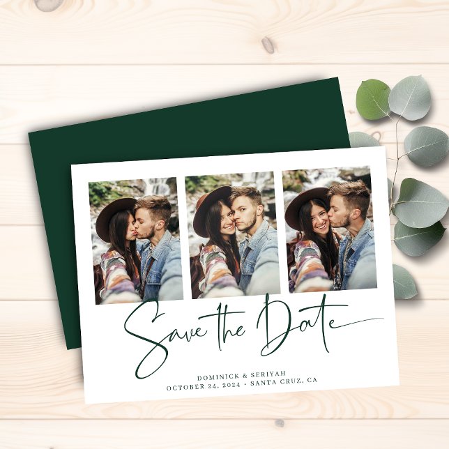 Budget Smarald Green Wedding retten das Datum (Budget Emerald Green Wedding Save the Date Card)