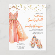 Budget Sneaker Ball Sweet 16 Peach & Gold Glitzer