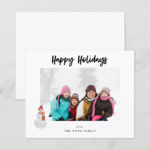 Budget Snowman Happy Holidays Foto - White BK