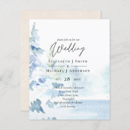 BUDGET Snowy Mountains Winter Lake Trees