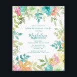 Budget Sommer Floral 30. Geburtstag Einladung<br><div class="desc">Neu im Sommer 2024. Moderne und farbenfrohe sommerliche Blumenfarbe mit rosa,  türkisblauen,  gelben und orangefarbenen Blume. Sie bilden einen rustikalen,  boho schicken botanischen Rahmen um Ihre Geburtstagsparty Details. Dieser Artikel ist Teil der Sammlung Summer Watercolor Floral. Es enthält professionell gestaltete Einladungen,  Begrüßungsschilder und Party-Dekorationen.</div>