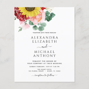 Budget Sonnenblume Eukalyptus Foto Landhochzeit Flyer