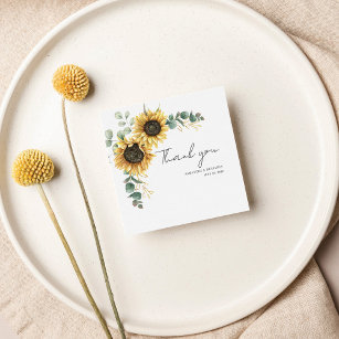 Budget Sonnenblume Eukalyptus Wedding Mitteilungskarte