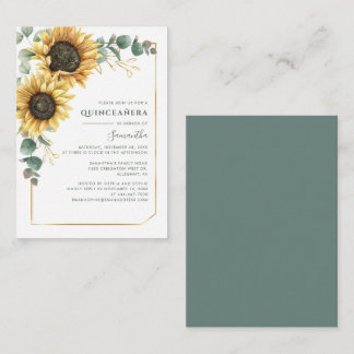 Budget Sonnenblume Quinceanera 15. Geburtstag Einl Mitteilungskarte