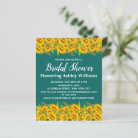 Budget Sonnenblumen Brautdusche Einladung Jade