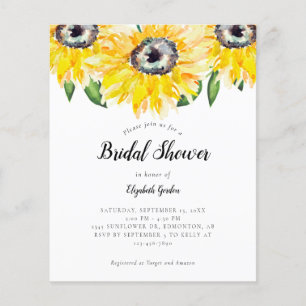 Budget Sonnenblumen Brautparty Elegante Wasserfarb