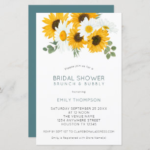 Budget Sonnenblumen Brunch Bridal Dusche Einladung