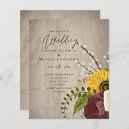BUDGET Sonnenblumen Burgundy Marsala Wedding Einla