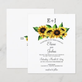 Budget Sonnenblumen Land Hochzeit Einladung