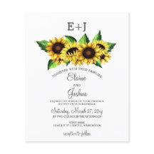 Budget Sonnenblumen Land Hochzeit Einladung