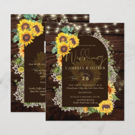 BUDGET Sonnenblumen Lights Lace Wedding INVITE