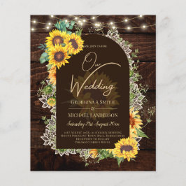 BUDGET Sonnenblumen Lights Lace Wedding INVITE Flyer