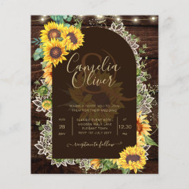 BUDGET Sonnenblumen Lights Lace Wedding INVITE Flyer