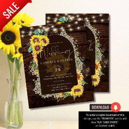 BUDGET Sonnenblumen Lights Lace Wedding INVITE Flyer