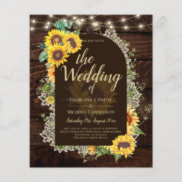 BUDGET Sonnenblumen Lights Lace Wedding INVITE Flyer