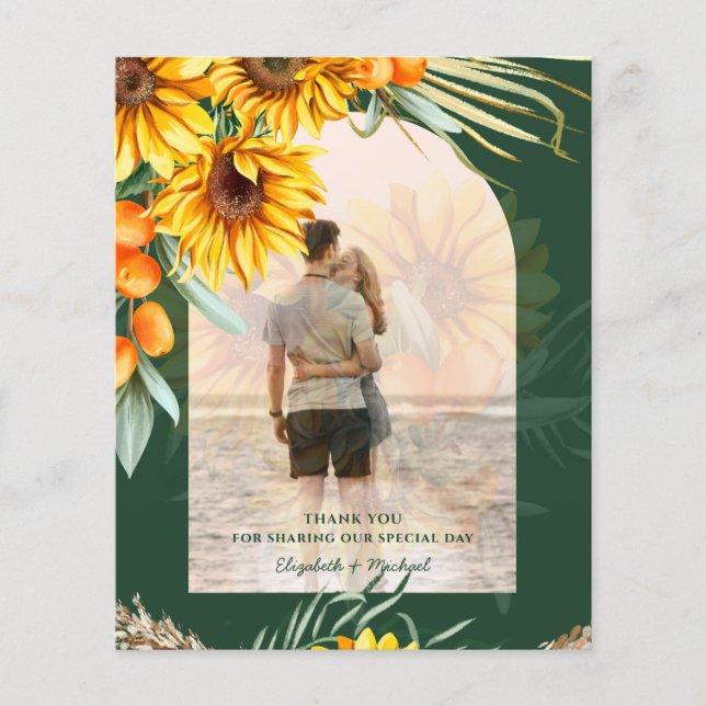 BUDGET Sonnenblumen Pampas Grass Green BOHo Hochze Flyer (Vorne)
