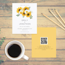 Budget Sonnenblumen QR-Code Save the Date gelb