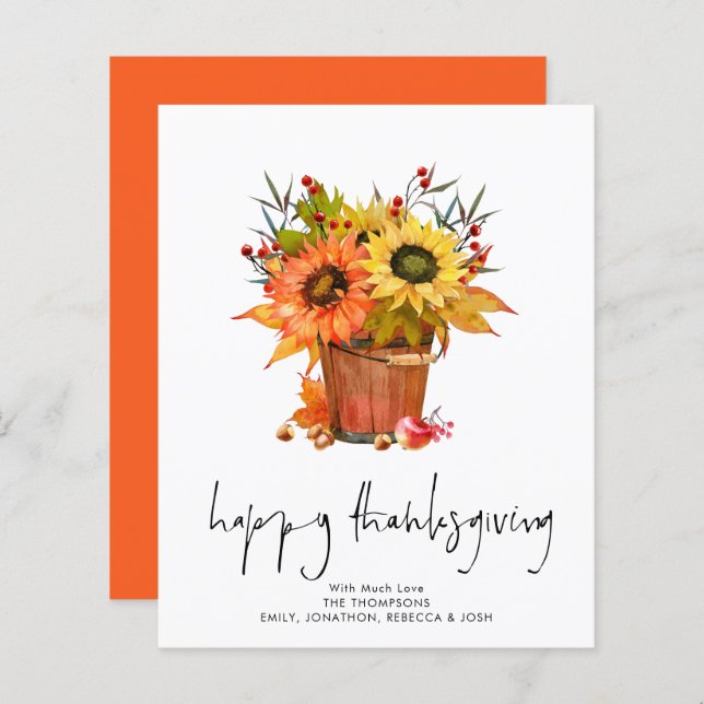 Budget Sonnenblumen Red Berries Happy Thanksgiving (Vorne/Hinten)