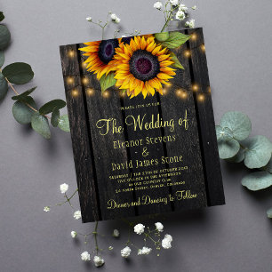 Budget-Sonnenblumen-Rustikal-Landhochzeitseinladun