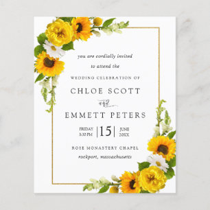 Budget Sonnenblumen Rustikale Hochzeit Einladung
