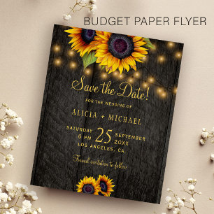 Budget Sonnenblumen Scheunenholz Hochzeit Save-the Flyer