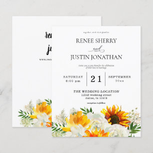 Budget Sonnenblumen & Weiße Rosen Blumenhochzeit 2