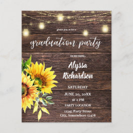 Budget Sonnenblumen, Wood Lights Graduation Party Flyer