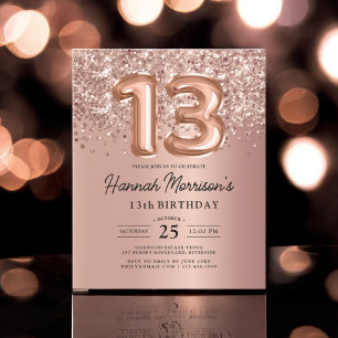 Budget Sparkle 13. Geburtstag Rose Gold Party