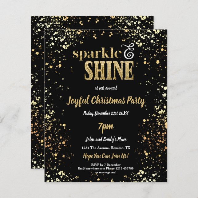 Budget Sparkle Shine Gold Black Christmas Party (Vorne/Hinten)