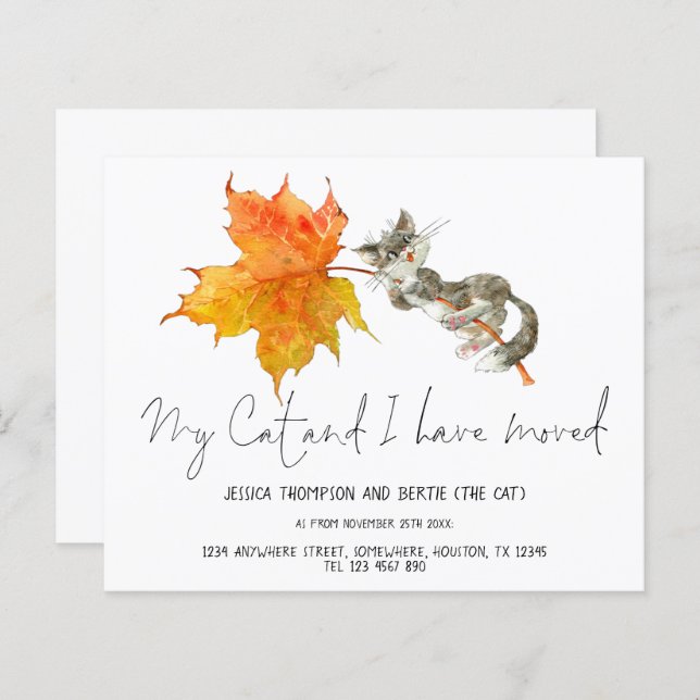 Budget Spaß My Cat Ich habe Skript neu Zuhause ver (Vorne/Hinten)