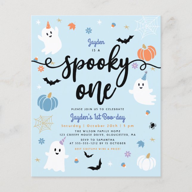 Budget Spooky One Ghost Halloween ersten Geburtsta (Vorderseite)