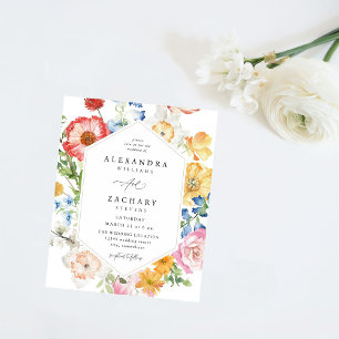 Budget Spring Multi Color Florals Hochzeit Flyer