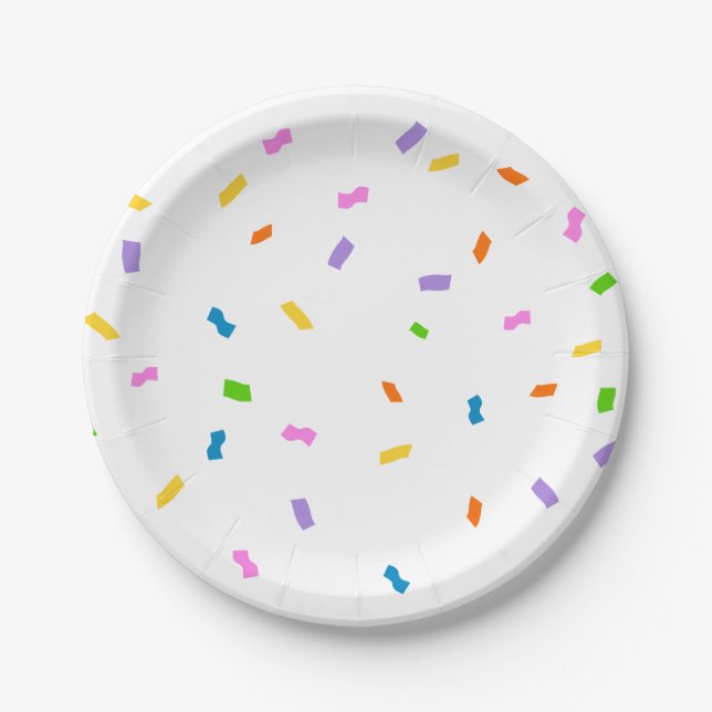Budget Sprinkles Confetti 1st Birthday Pappteller (Vorderseite)