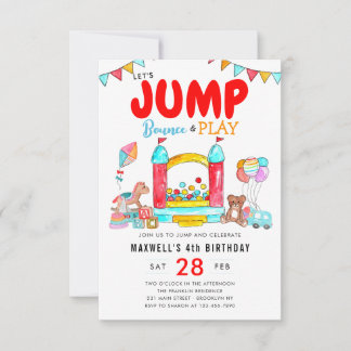 Budget Spump Bounce Trampolin Park Geburtstag Mitteilungskarte