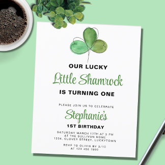 Budget St. Patrick's Day 1. Geburtstag Einladung